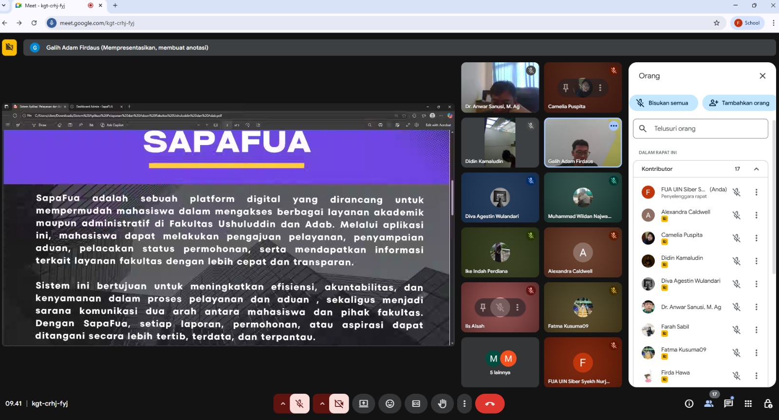 Peluncuran Aplikasi SapaFUA